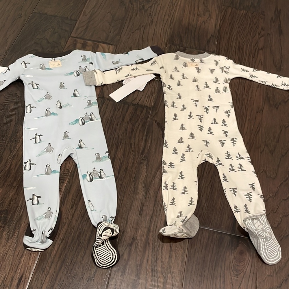 Burt’s Bees Baby 100% organic cotton 12m zippy winter onesie bundle!